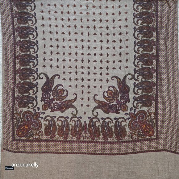 Accessories - Cashmere Pashmina With Paisley Design Scarf Wrap